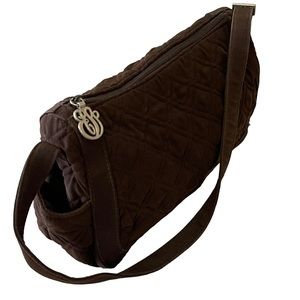 Vera Bradley dark brown quilted shoulder bag.